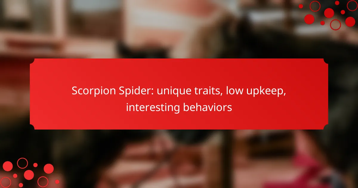 Scorpion Spider: unique traits, low upkeep, interesting behaviors