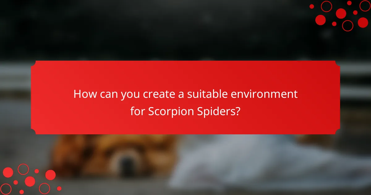 How can you create a suitable environment for Scorpion Spiders?