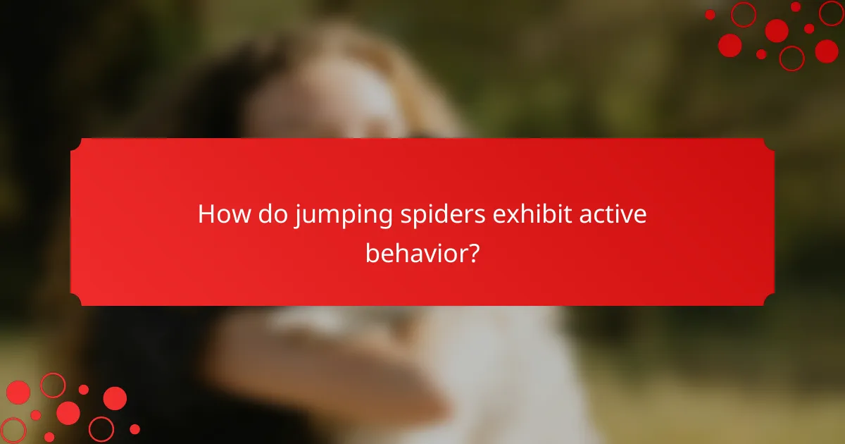 How do jumping spiders exhibit active behavior?