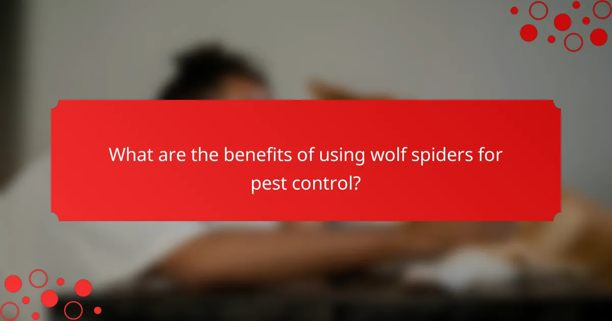 What are the benefits of using wolf spiders for pest control?