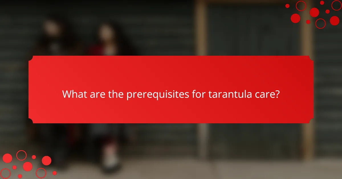What are the prerequisites for tarantula care?