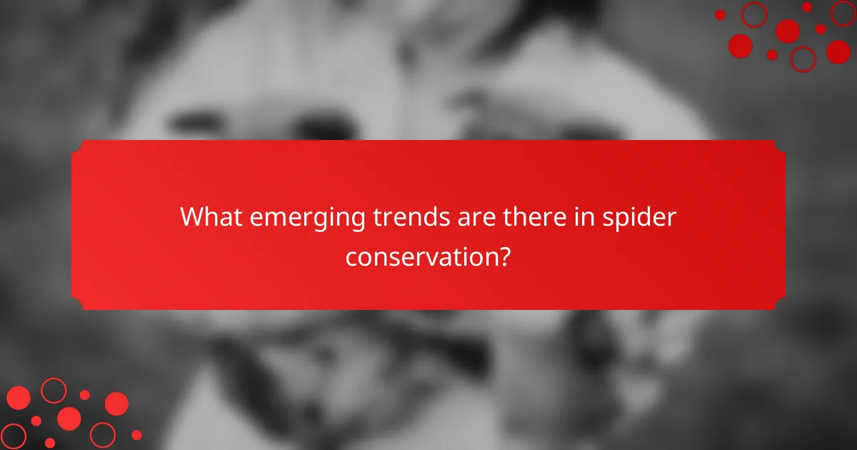 What emerging trends are there in spider conservation?