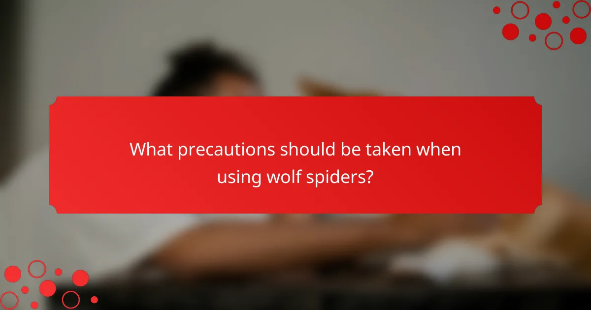 What precautions should be taken when using wolf spiders?